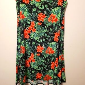 Lularoe outfit floral 2xl Maxi skirt & 2xl solid coral Irma